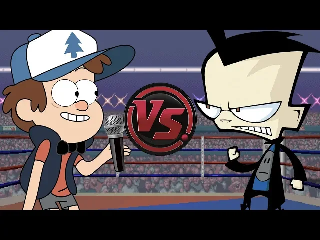 dipper vs dib!animated cartoon rap battle!(gravity falls vs invader zim) | cartoon rap attack!